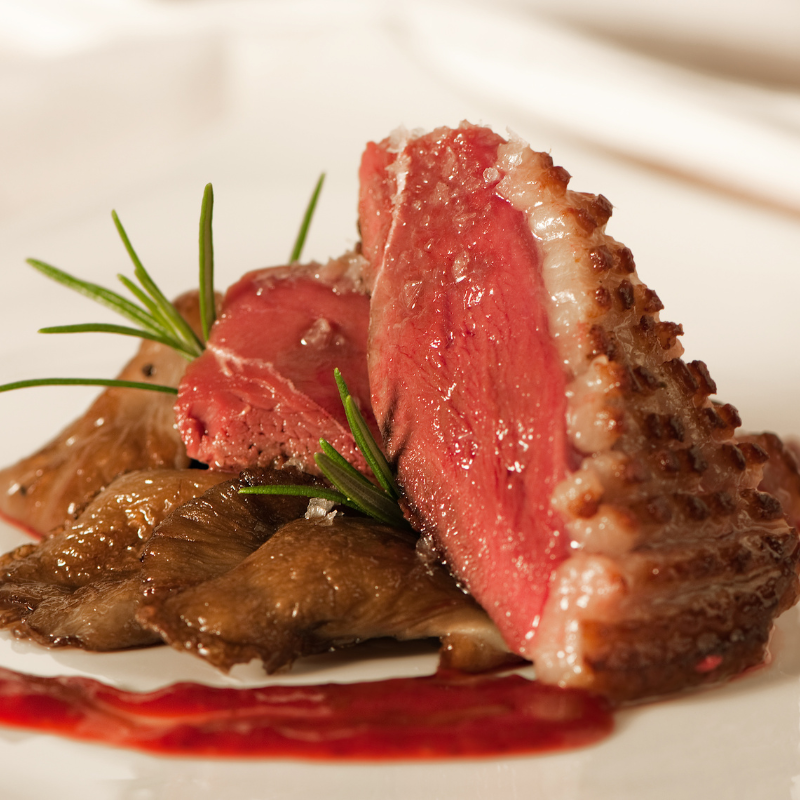 Duck Breast with Raspberry Port Sauce