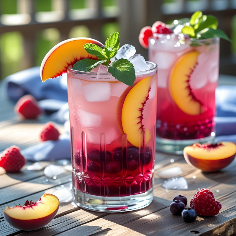 Ginger Peach Boysenberry Julep