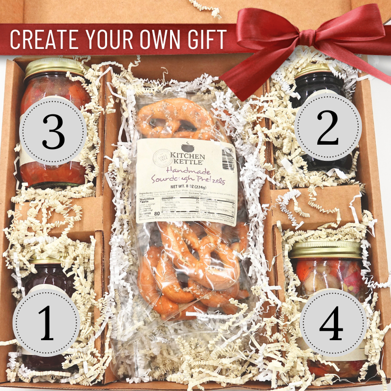 Custom 4-Jar Gift Box with Pretzels
