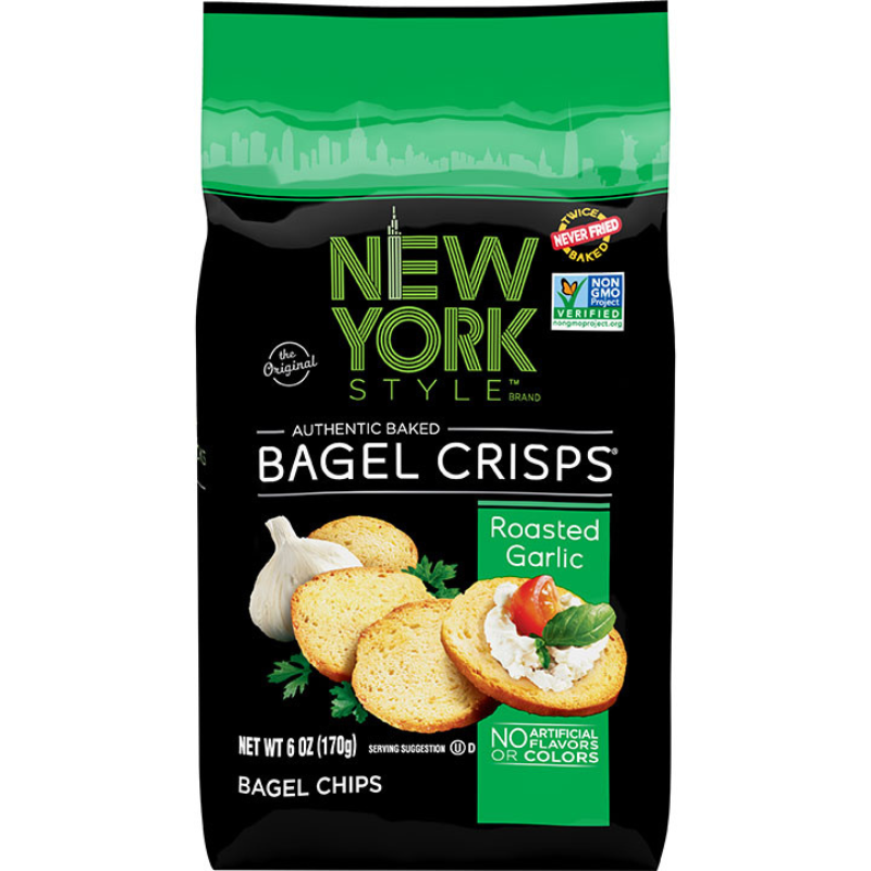Roasted Garlic Bagel Crisps